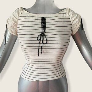 Gorgeous European Striped Stretchy Nautical Top- S